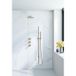 Fortifura Nebbio opbouw regendoucheset – 35 cm gebogen wandarm – 1-stands staafhanddouche – messing geborsteld