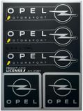 4R Quattroerre.it Stickerset, officieel gelicentieerd product, gemaakt voor Opel Motorsport, logo zwart en chroom, 94 x 131 mm (5 stickers)