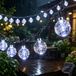 Guirlande lumineuse solaire, 60 LED, 8 modes, IP65, boules de cristal, 6 mètres