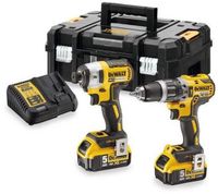 DeWalt Combiset - Perceuse à percussion sans fil + Visseuse à chocs sans fil - 18V 5.0Ah XR Li-ion