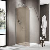FortiFura Galeria Inloopdouche - 140x200cm - Rookglas - Hoogglans Chroom