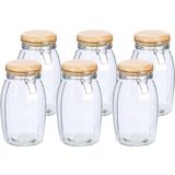 Zeller Voorraadpotten/bewaarpotten - 6x - 1.85L - glas - met beugelsluiting - D13 x H23 cm