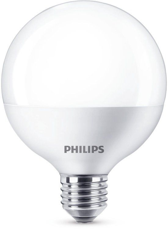 Philips LED Lamp E27 Fitting - 9,5W - 806Lm - Grote Bol - Mat