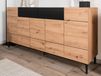 Commode NOLLY 5 portes 2 tiroirs noir/chêne artisan