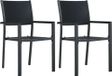 Bol Chaise de jardin 2 pcs aspect rotin plastique noir