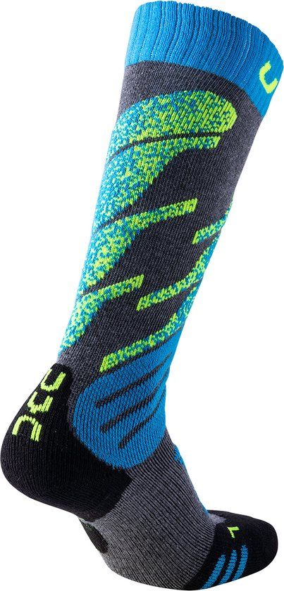 Uyn Skisokken Kinderen Grey Melange/Turquoise Maat 27/30