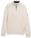 Tom Tailor Troyer gebreide trui met mix van structuren - Maat XXXL - offwhite melange multi neps