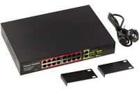 KALEA-INFORMATIQUE Gigabit Ethernet-switch voor PoE PoE+ 30W externe voeding met 16 downstream RJ45-poorten en 2 upstream RJ45- of SFP-poorten