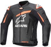 Alpinestars GP Plus V4 Veste en cuir Noir Rouge Fluo Blanc