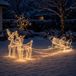 Merkloos Decorative Lighting Rendieren met Slee lichtslang 3D (756 Lampjes) - wit