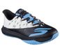 Skechers Heren Viper Court Rally Sneaker, wit leer/zwart leer/blauw gaas, 8 UK, Wit leer zwart leer blauw gaas, 42 EU