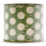 Decoris Decoratief Lint Natuur - Groen met Stippen