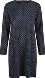 By Louise Essential Dames Nachthemd Lange Mouw AOP Blauw - Maat L