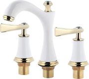 Merkloos Moderne Split Titanium Wastafelkraan - 2 Handvat Badkamer Kraan - Dekmontage - Wit