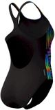 SPEEDO eco+ dig printed medalist bla/yel Wedstrijd badpak dames Zwart, geel