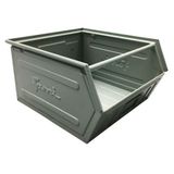 Bac de rangement empilable en métal - Modèle laqué gris - Longueur 500 à 700 mm