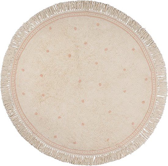 Tapis Petit Emma Dots Pink Vloerkleed Rond - Ø130cm - Katoen