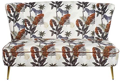 DRW Sofa - Hout en polyester - Bladeren en zebrapatroon - 145 x 78 x 88 cm - Verschillende kleuren