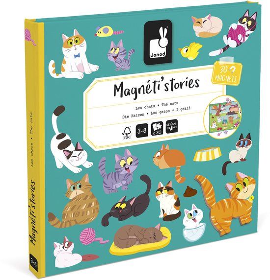Janod - Magneti Stories - Katten – Educatieve magneetset