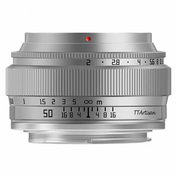 TTArtisan 50mm F2.0 Silver Sony E-Mount FullFrame