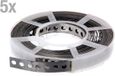 Alberts 851910 gaatjesband | met of zonder afrolcassette | rvs | breedte 17 mm | lengte 10 m | Set van 5