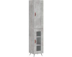 vidaXL Hoge kast 34,5x34x180 cm bewerkt hout betongrijs