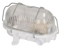Enzo Orno Wandlamp E27 ovaal pvc met glas en metalen korf wit - 5014312