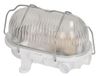 Enzo Orno Wandlamp E27 ovaal pvc met glas en metalen korf wit - 5014312