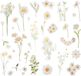 Set van 12 bloemenstickers – Transparant folie – Vintage design – Waterbestendig – Knutselmateriaal – DIY kunstproject – Accessoires voor albums – Accessoires voor handgeschreven items