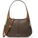 Michael Kors Petit Sac d'épaule zippé dessus Marron/acorn