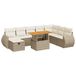 vidaXL 9-delige Loungeset met Kussens, Poly Rattan, Acacia, Beige