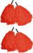 Funny Fashion Cheerballs/pompoms - 6x - Rouge - 25 cm