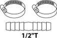 KIRCHHOFF MS slangkoppeling, blanc, 1/2", avec 2x collier de serrage