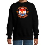 Bellatio Decorations Shoppartners Bv Zwarte fan sweater voor kinderen - Holland kampioen met leeuw - Nederland supporter - EK/ WK trui / outfit 152/164