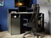 CARBONIX Bureau gaming 1 porte gris