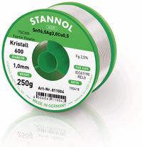 Stannol Kristall 600 Fairtin Soldeertin, loodvrij Loodvrij Sn96,5Ag3Cu0,5 REL0 250 g 1 mm