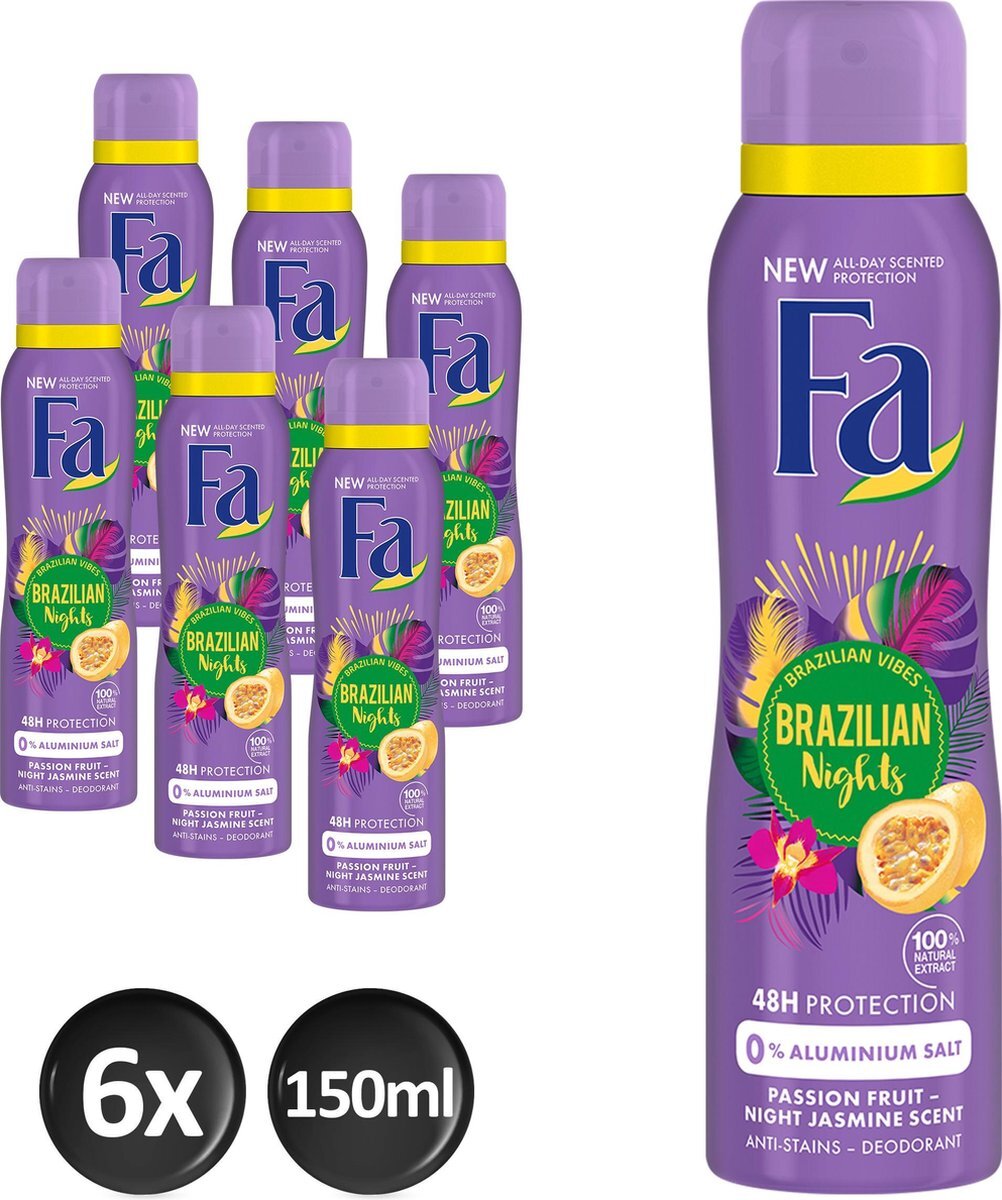 Fa Deospray Brazilian Night - 6 stuks