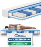 AM Qualitätsmatratzen - 1000 veren 7-zone pocketveringmatras 80x210 cm (H4)