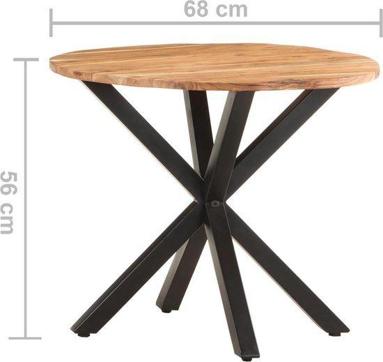 vidaXL Bijzettafel 68x68x56 cm massief acaciahout