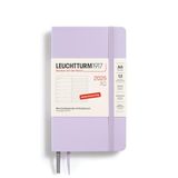 LEUCHTTURM1917 370528 weekkalender en notitieboek 2025, pocket A6, zachte kaft - 12-maanden-planner, 80 g, gelinieerd - lila