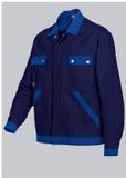 BP Comfort-Arbeit-jas 1454-720 Lange mouw Katoen/Polyester Dunkelblau/Königsblau Mannen Casual