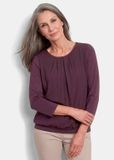 Goldner Blouse Chiffon shirt met 3/4 mouwen, ronde hals