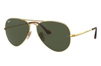 Ray-Ban RB3689 Piloot Zonnebril Goud Metaal Groen Unisex Volwassene