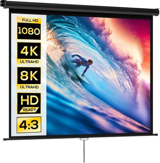 HOMCOM projectiescherm - kunststof - 181x8x138cm - zwart