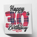 Maturi Gelukkige 30e verjaardag Tartan Card - Blank Inside