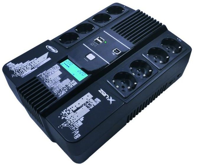 infosec Zen-X 1000 - UPS - 1000VA - 600W - Zwart/Wit