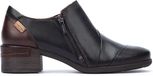Pikolinos Malaga Dames Pump Noir Cuir Bloc Talon Fermeture Éclair Bout Rond 37 EU