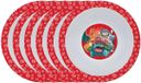 Pokémon thema kinder bordje - 6x - diep - D16 cm - kunststof - rood - kinderservies - kommetje