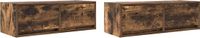 vidaXL TV-meubel 2 stuks 80x31x25,5cm bewerkt hout gerookt eikenkleurig