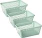 PLASTICFORTE Opbergmand/kastmandje - 3x - 13 liter - mintgroen - kunststof - 26 x 37 x 14 cm